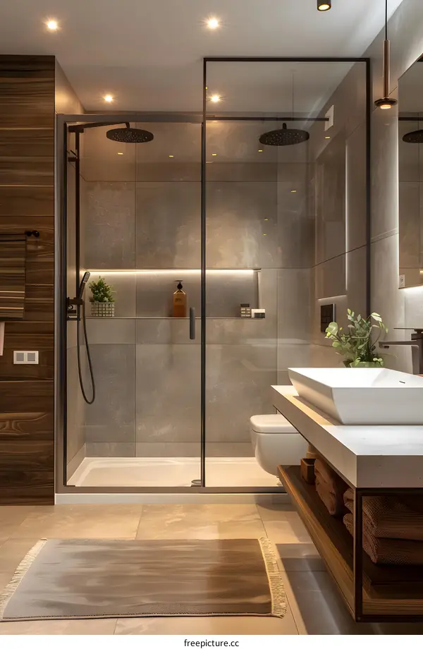 A modern and minimalist bathroom