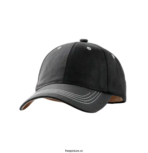 [Transparent Background PNG]Simple Black Baseball Cap with Subtle Design