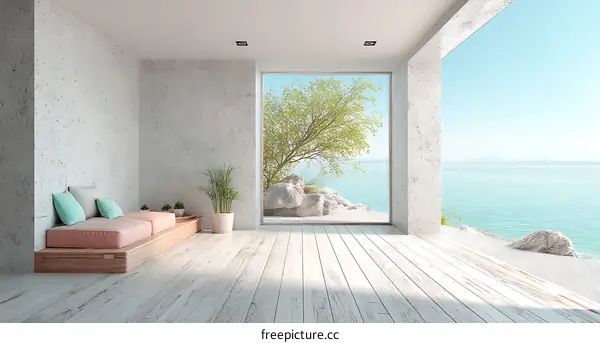 Modern Seaside Living Room Design