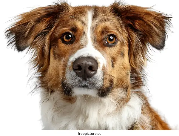 Close-up Portrait of a Mixed-Breed Dog