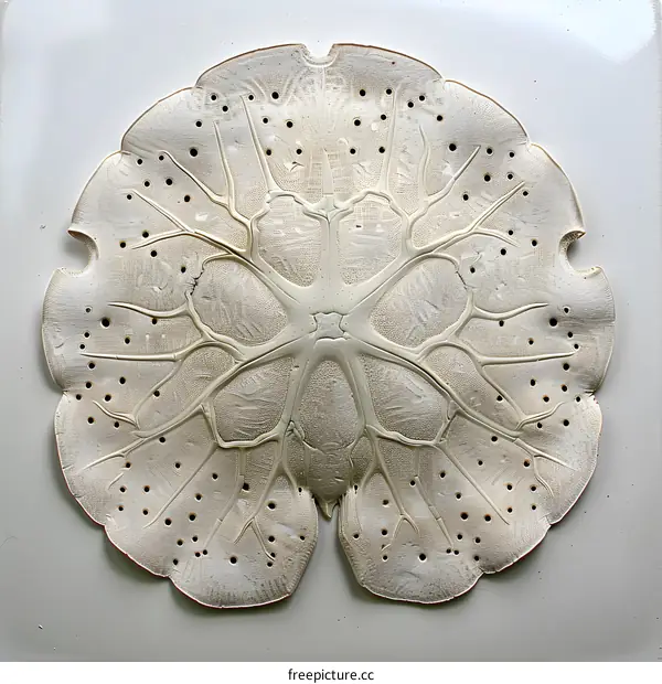 Sand Dollar Skeleton on White Background