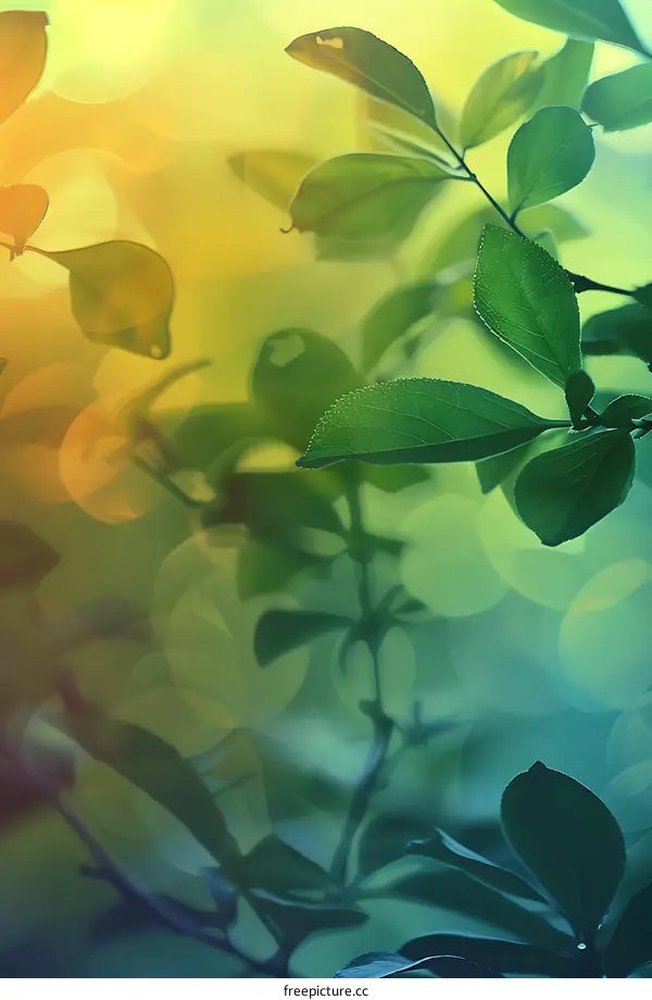 Green Leaves in Blurred Background