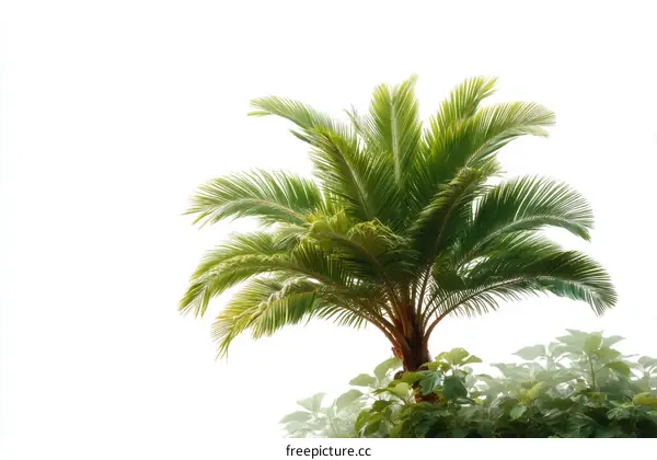 Tropical Palm Tree Isolated on White Background