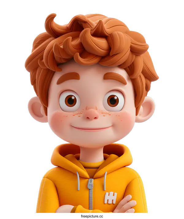 [Transparent Background PNG]Portrait of a cute cartoon boy