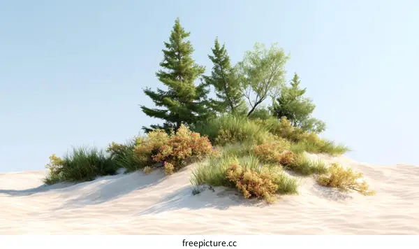 Beautiful Sand Dune Landscape Illustration