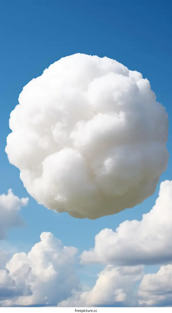 A Massive White Cloud Floats in the Azure Sky