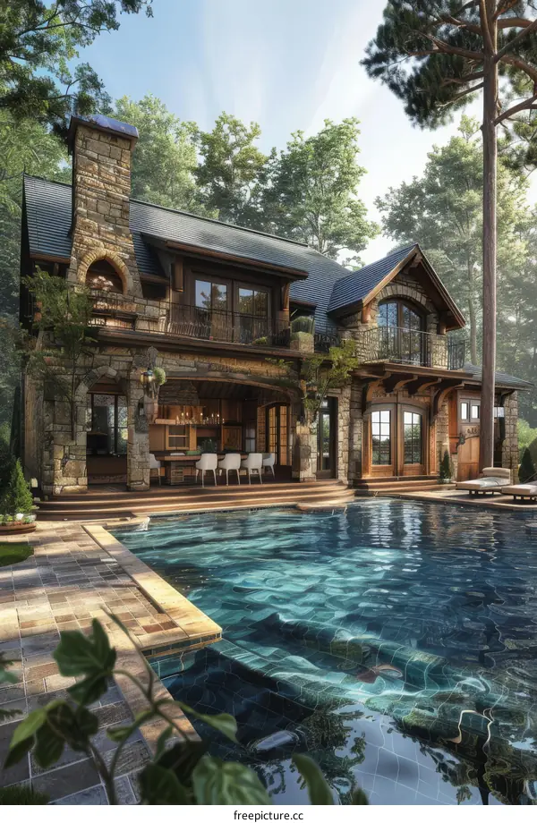 Modern luxury house with pool