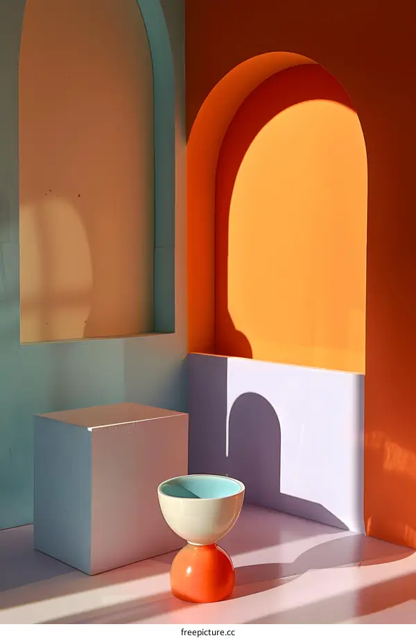 Abstract Still Life with Orange and Blue Colors