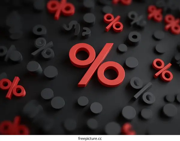 Abstract Percentage Symbols on Dark Background