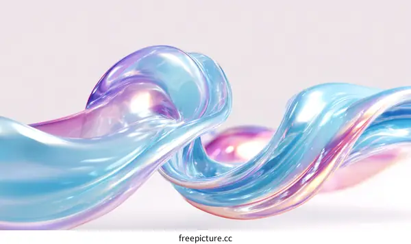 Abstract iridescent flowing liquid forms