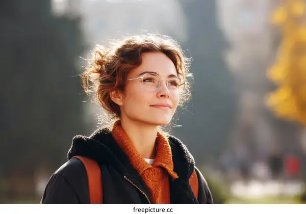 Young Woman Outdoors with a Thoughtful Expression