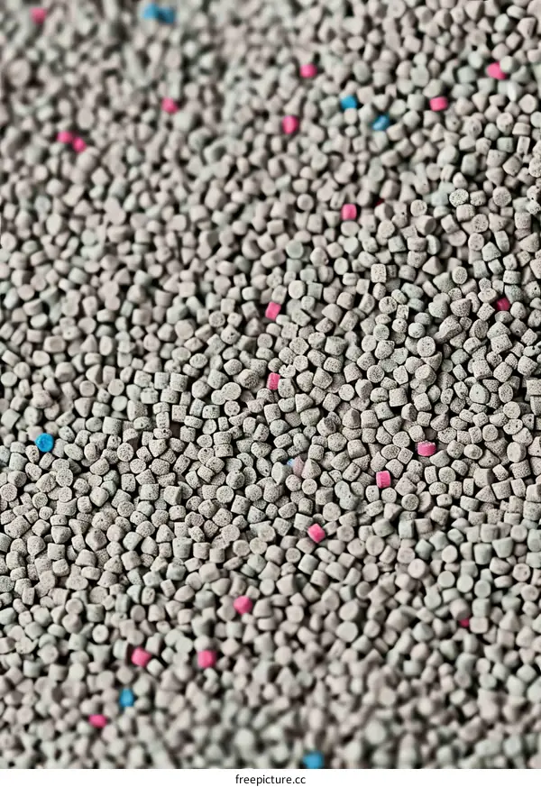 Close-up of Colorful Cat Litter Crystals