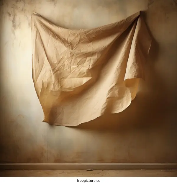beige cloth hanging on a beige wall