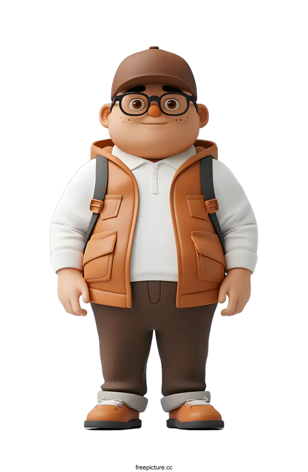 [Transparent Background PNG]A 3D rendering of a cartoon character