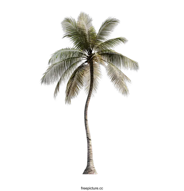 [Transparent Background PNG]Isolated Tropical Coconut Palm Tree on transparent background