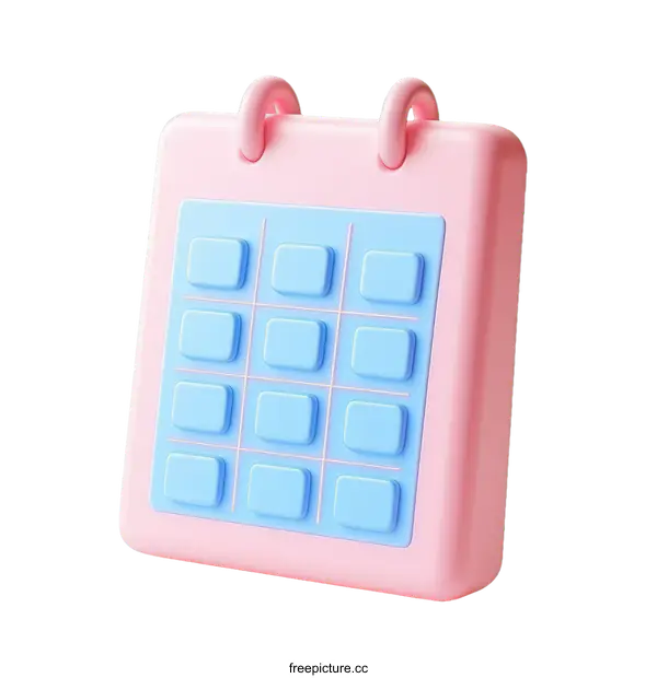 [Transparent Background PNG]Cute Pink Calendar Illustration