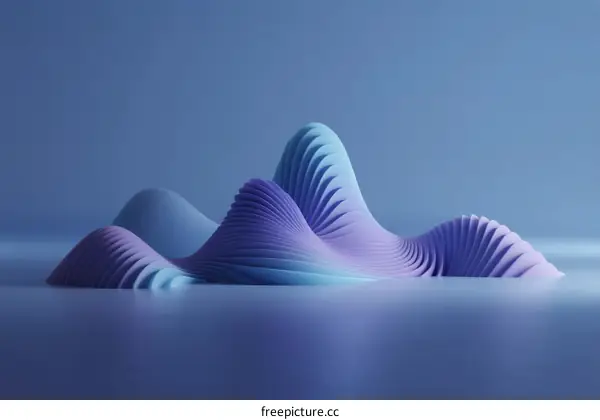 Abstract Wave-like Geometric Formation with Soft Gradient Colors