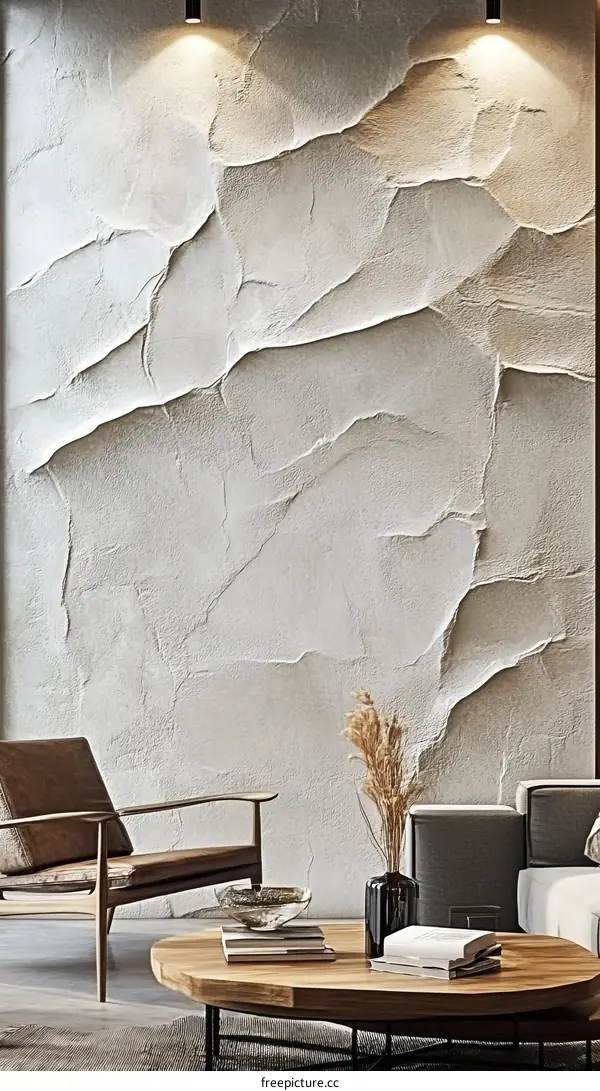 Modern Interior Design with Textured Wall