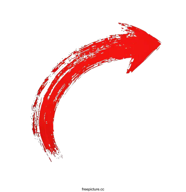 [Transparent Background PNG]Red Brushstroke Arrow Design