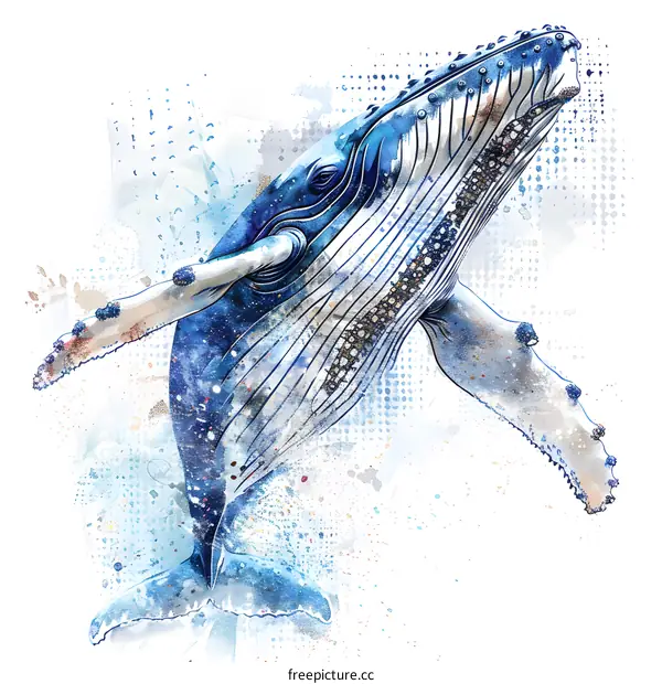 Watercolor Whale Art