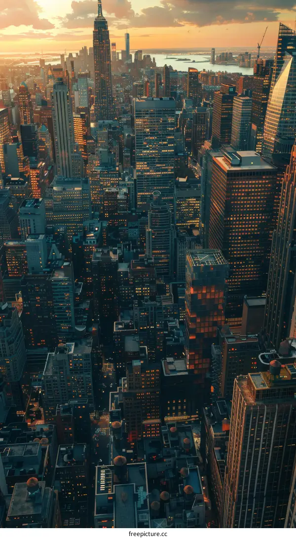 New York City Skyline at Sunset