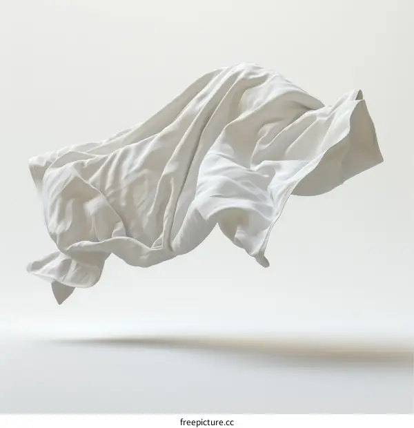 White cloth flying in the air