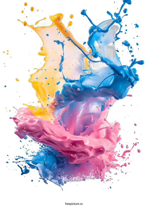 [Transparent Background PNG]Colorful paint splash