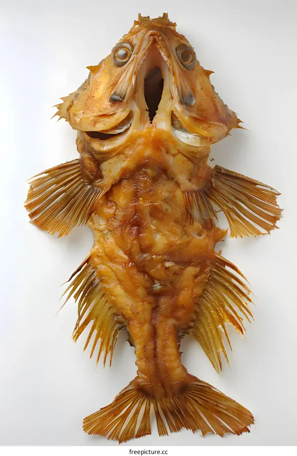 Preserved Fish Specimen on White Background