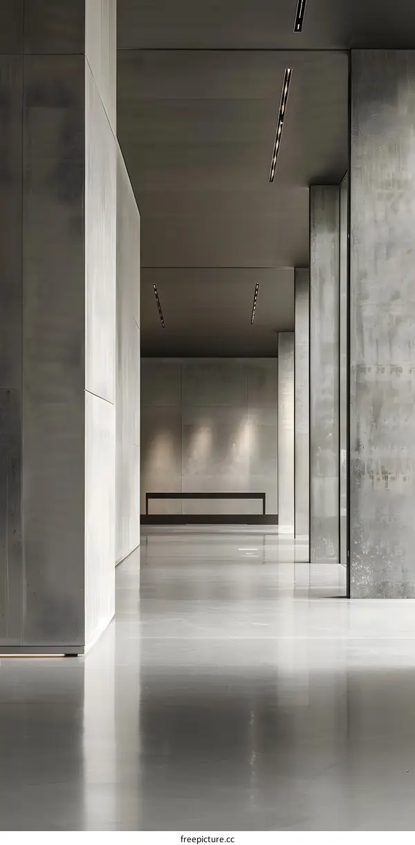Minimalist Concrete Hallway Interior Design