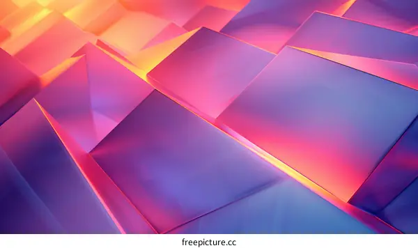 3D rendering of geometric shapes with vibrant colors