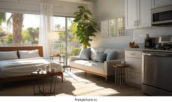 Modern Living Room With Open Floor Plan