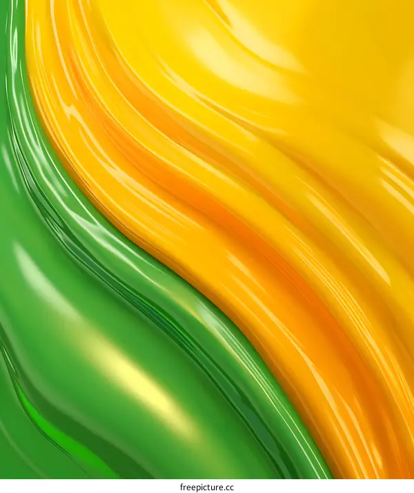 Abstract Green and Yellow Swirling Background