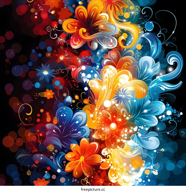 Colorful floral abstract background