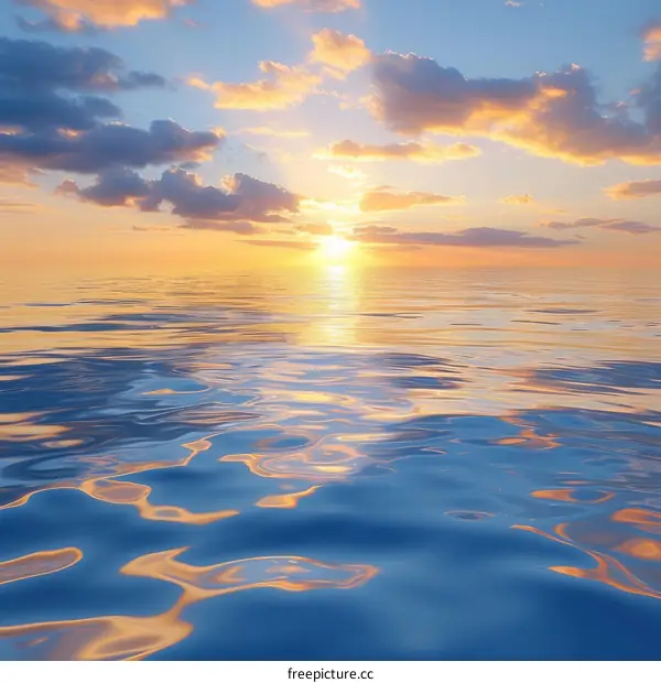 Sunset over a calm sea