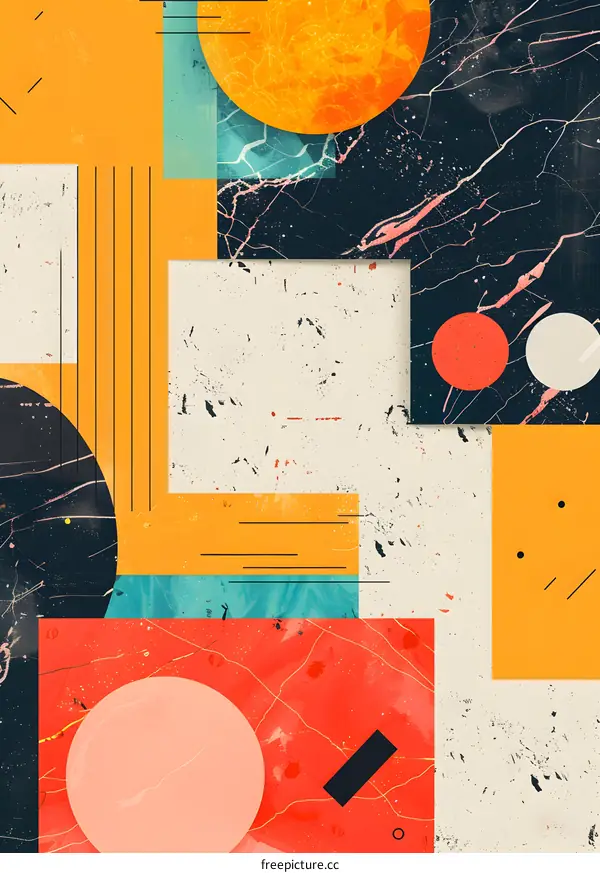 Abstract Geometric Art with Vibrant Colors and Shapes