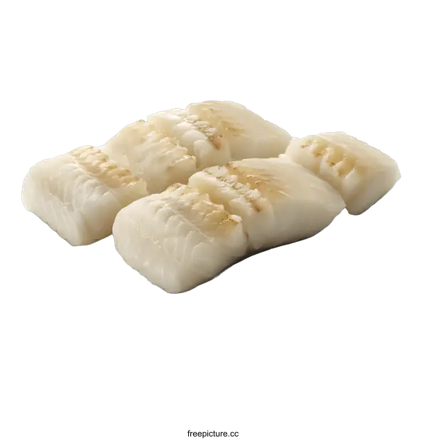 [Transparent Background PNG]Four pieces of raw cod loin