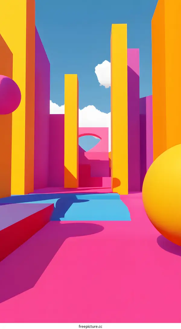 Abstract Geometric Shapes  With Colorful Design