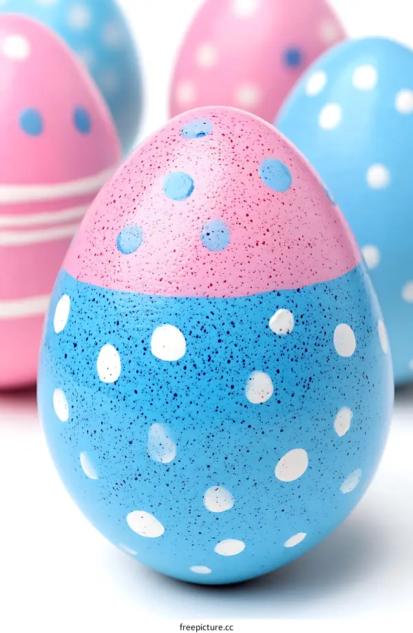 Closeup of Decorated Easter Eggs
