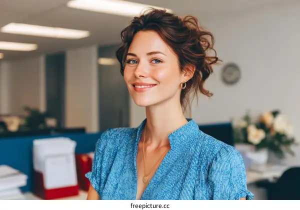 Portrait of a Caucasian Woman in a Modern Office