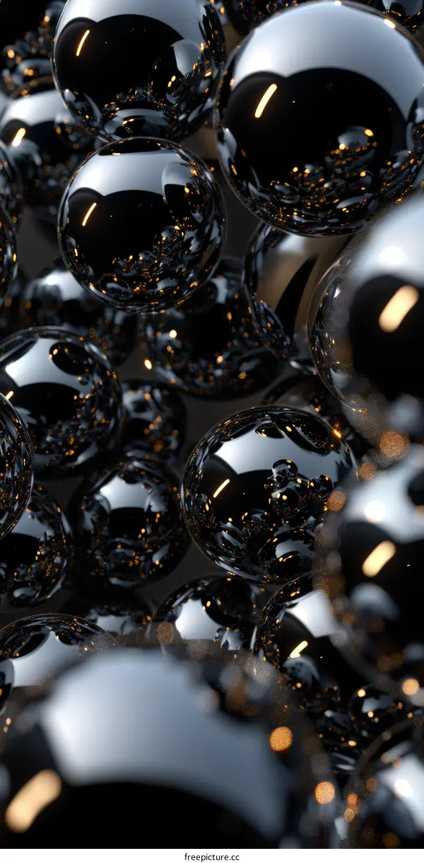 Black and gold spheres