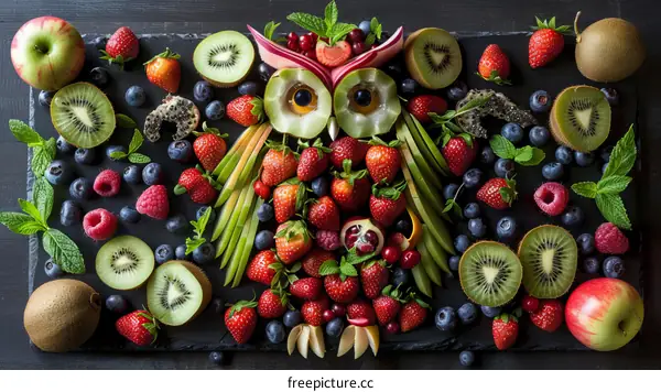 Kiwi Owl Made of Fruits