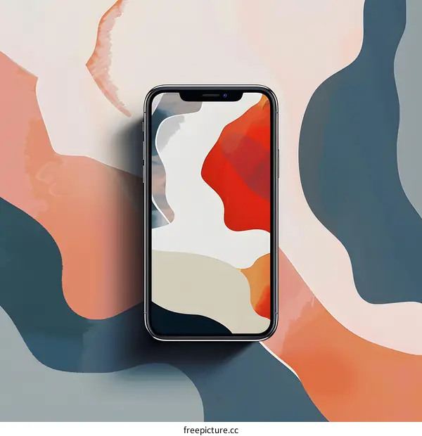 Abstract Phone Wallpaper with Red and Orange Shapes