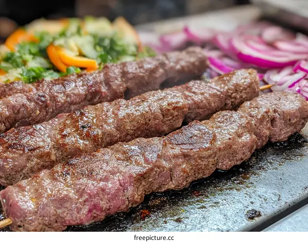 Delicious Grilled Beef Kebabs on Skewers