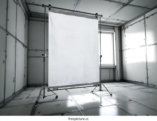 White Backdrop for Photography in Empty Room