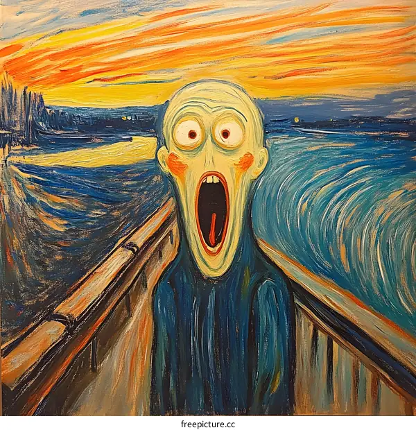 The Scream Painting, Expressionism Artwork, Famous Artwork, Man Screaming, Art History
