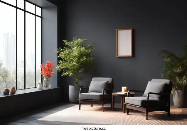 Modern Minimalist Living Room Design Illustration