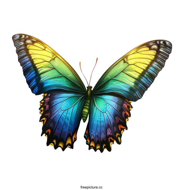 [Transparent Background PNG]Colorful Butterfly Illustration