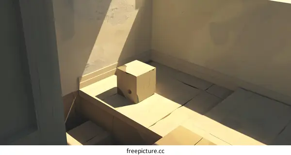 Light and Shadow on Cardboard Boxes