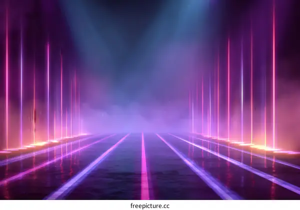 Neon Light Abstract Stage Background