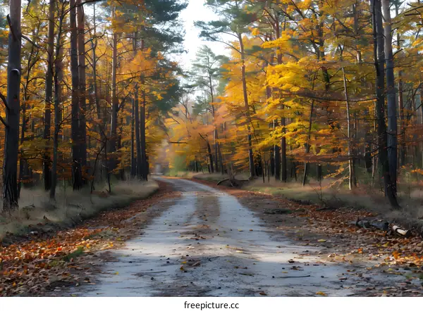 Country road in autumn